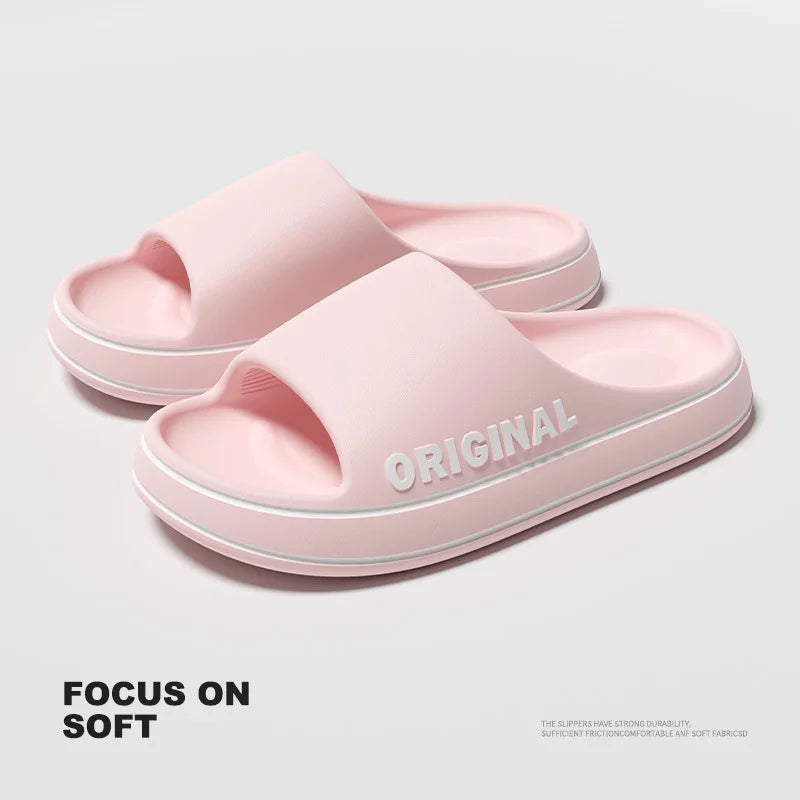 Slippers For Man Solid Feslishoet Women Letter Mens Thick Sole Indoor Bathroom Anti Slip Shoes Summer Slippers Indoor House