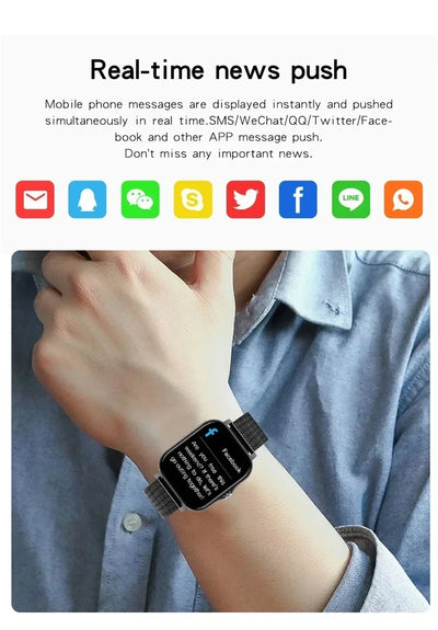 2024 Smart Watch For Men Women Gift Full Touch Screen Sport reloj hombre Fitness Watches BT Call Digital Smartwatch Wristwatch