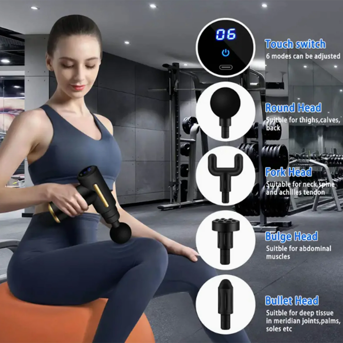 Massage Gun, a Handheld Percussion Massager for Deep Tissue MuscleRelief, Suitable for Body, Back, And Neck Pain