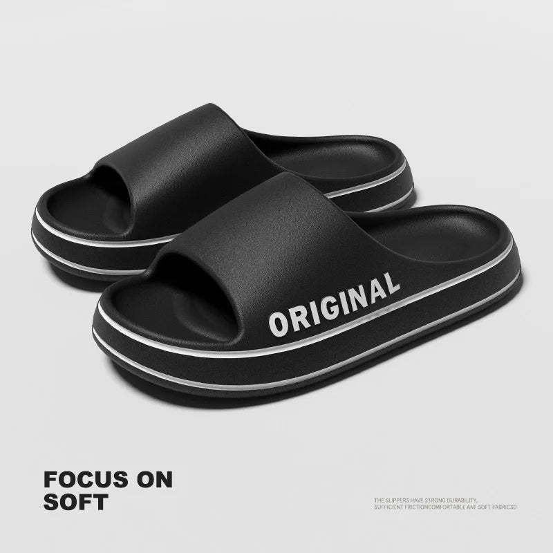Slippers For Man Solid Feslishoet Women Letter Mens Thick Sole Indoor Bathroom Anti Slip Shoes Summer Slippers Indoor House