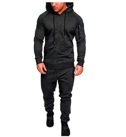 Men's Sportswear Set Two-piece Casual Jogging Warm Breathable Fitness Sportswear Set Hoodie + Trousers