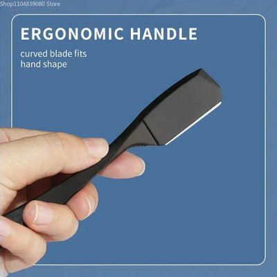 Professional Barber Straight Edge Shaving Razors Manual Zinc Alloy Salon Haircut Removal Tools Men Beard Shaving Knife Holder