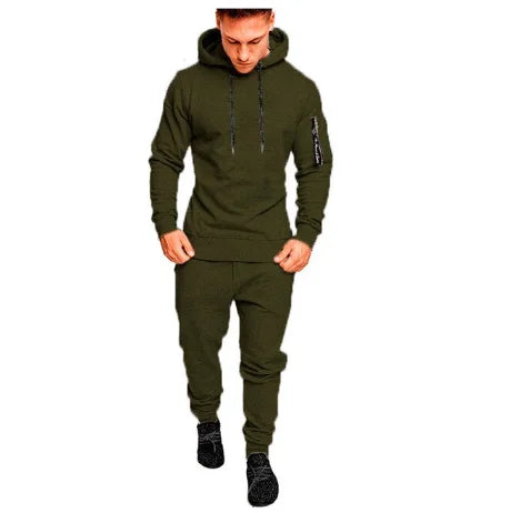 Men's Sportswear Set Two-piece Casual Jogging Warm Breathable Fitness Sportswear Set Hoodie + Trousers