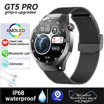 2025 New Smart Watch S5 Men's Outdoor Sports 100+Sport Modes IP68 Waterproof Watches AMOELD HD Screen Smartwatch Android IOS