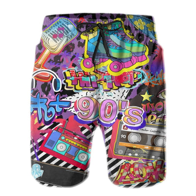 Men's 2 Pieces 80S 90S Outfit Retro 90S Shirts and Shorts Set Vintage Active Tracksuits Outfits with Hat Halloween Carnival Suit