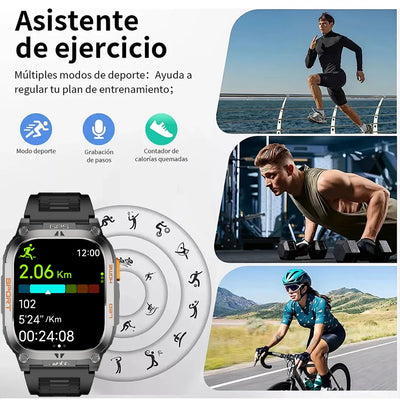 2025 Smart Watch for Men BT Call 2.01" Smartwatch Android iOS Fitness Tracker with Flashlight/Compass/Heart Rate/Sleep Monitor