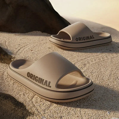 Slippers For Man Solid Feslishoet Women Letter Mens Thick Sole Indoor Bathroom Anti Slip Shoes Summer Slippers Indoor House
