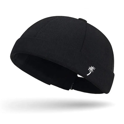 Beanie Hats Men Women Spring Autumn Landlord Hat Streetwear Hip Hop Brimless Hat Embroidered Coconut Tree Docker Cap Wholesale
