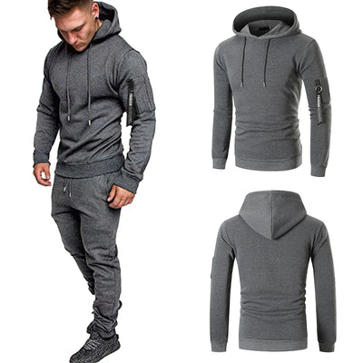 Men's Sportswear Set Two-piece Casual Jogging Warm Breathable Fitness Sportswear Set Hoodie + Trousers