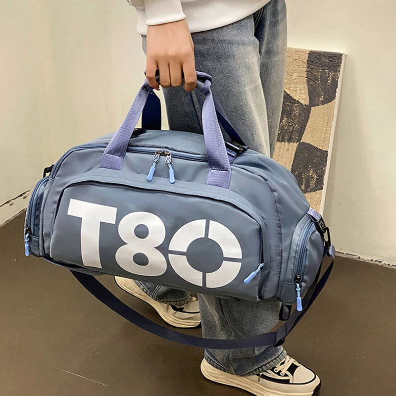 Gym Sports Backpack for Women T80 Hand Bag Fitness Travel Tote Outdoor Female Yoga Shoe Shoulder Duffle Luggage Portable Bag Man