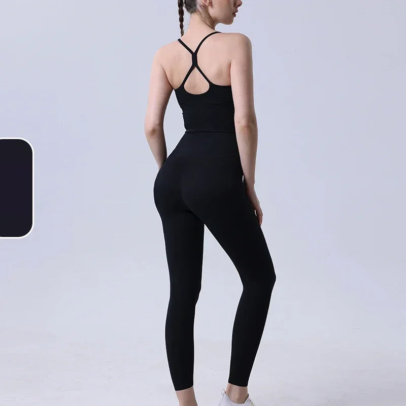 2 Piece Yoga Clothes Women's Tracksuit Athletic Wear Pilates Fitness Suit Gym Workout Push Up Clothes Sports Bra Leggings Suit👚